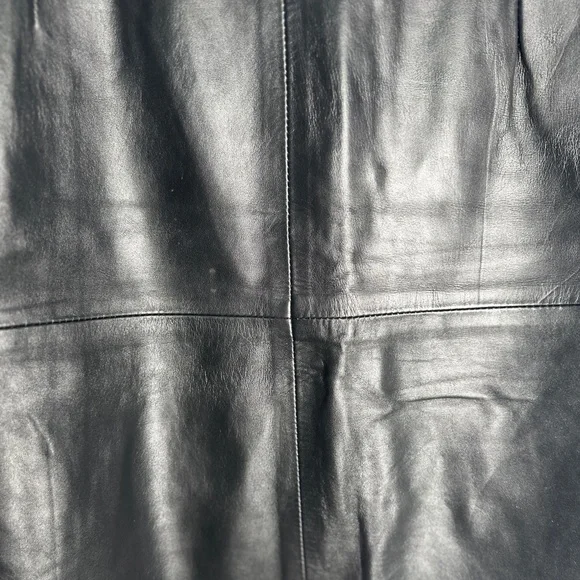 Chic Black genuine Leather Pencil Skirt size M/L Great condition - Picture 6 of 9